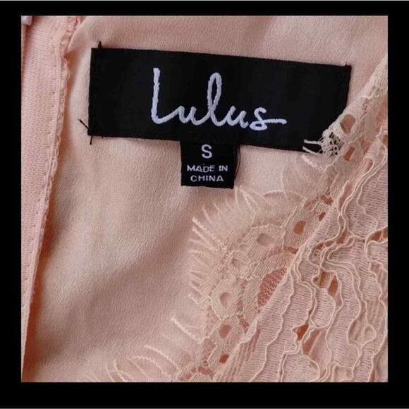Lulu's NEW In This Moment Blush Pink Eyelash Lace Sleeveless Skater Mini Dress S - Picture 4 of 9
